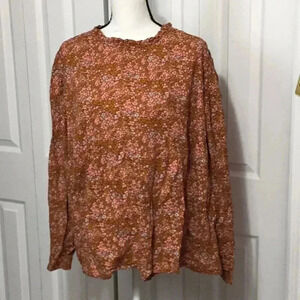 Universal thread floral smock style top shirt blouse